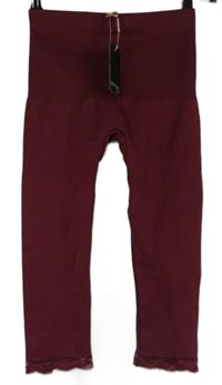 Nové - Dámské vínové capri stahovcí spodní legíny s krajkou Esmara