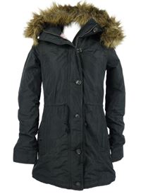 Dámská černá šusťáková zimní parka s kapucí Hollister 