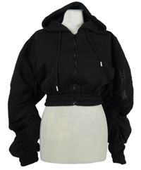 Dámská černá crop propínací mikina s kapucí Rising 