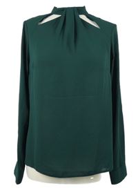 Dámská tmavozelená halenka s průstřihy Dorothy Perkins 