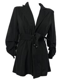 Dámský černý kabátový cardigán s páskem Shein