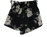 Dámské černé květované sukňové kraťasy Shein 