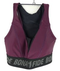 Dámský vínový sportovní crop top s nápisem 