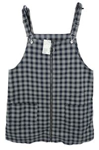 Dámské tmavomodro-bílé kostkované laclové šaty H&M