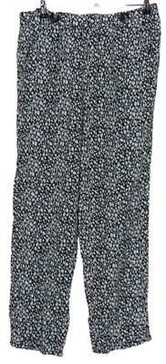 Dámské černo-bílé vzorované volné kalhoty Qed London 
