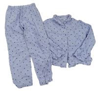 Modro-bílé pruhované pyžamo s hvězdičkami Zara
