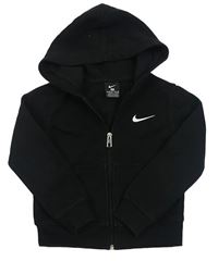 Černá propínací mikina s logem a kapucí Nike