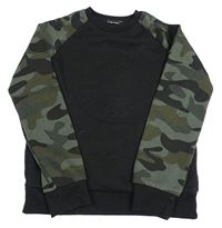 Černo-army mikina s 3D nápisem Primark
