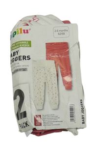 Nové- 2x lehké tepláky růžové+ bílé se srdíčky Lupilu