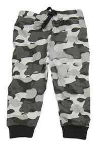 Šedo-bílé army tepláky