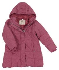 Vínový šusťákový zimní kabát s kapucí Topolino