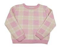 Růžovo-bílo-béžový kostkovaný svetr Primark