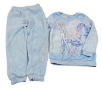 Světlemodré chlupaté pyžamo s Elsou Disney