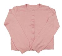 Světlerůžový propínací svetr George