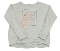 Bílo-šedá melírovaná lehká mikina s nápisem H&M