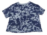 Modré crop tričko s flíčky Primark