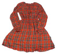 Červeno-zeleno-barevné kostkované šaty H&M