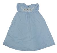 Světlemodré bavlněné šaty s květinami C&A