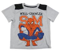 Fialovo-šedé melírované tričko se Spidermanem 