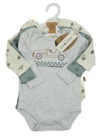 Nové - 3 x body - béžové s autem + khaki s auty + béžové s auty Rabbit Bear
