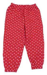 Červené srdíčkované tepláky H&M
