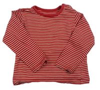 Červeno-bílé pruhované triko M&S