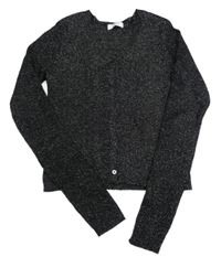 Černý třpytivý propínací crop svetr Primark