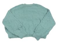 Světlemodrý chlupatý crop svetr H&M