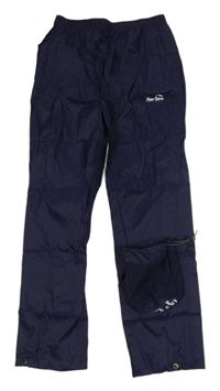 Tmavomodré šusťákové nepromokavé outdoorové kalhoty s logem + sáček Peter Storm 