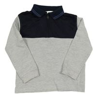 Tmavovomodro-vzorovano-šedé polo triko Nutmeg