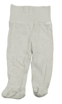 Bílo-šedé pruhované bavlněné polodupky H&M