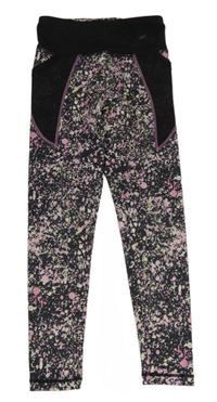 Černo-růžovo-žluté vzorované sportovní legíny Primark