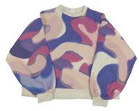 Světlebéžovo-růžovo-fialová crop mikina Zara