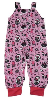 Růžové laclové tepláky s obrázky 