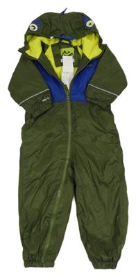 Nové- Khaki-modrá šusťáková lehce zateplená outdoorová kombinéza s kapucí Regatta 