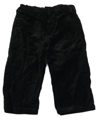 Černé sametové kalhoty H&M