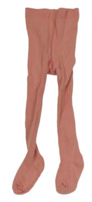 Růžové žebrované punčocháče