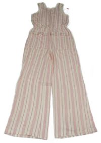 Nové - Smetanovo-růžový pruhovaný kalhotový overal Primark