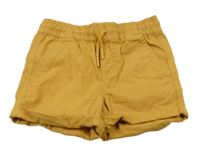 Hořčicové plátěné kraťasy Primark