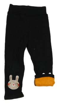 Černé zateplené legíny se zajíčky 