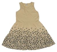 Béžové bavlněné šaty se vzorem Dopodopo