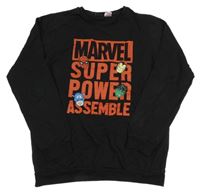 Černá lehká mikina s nápisy Marvel