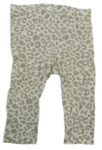 Bílo-béžové leopardí legíny H&M