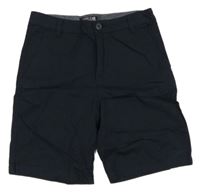 Tmavomodré plátěné chino kraťasy H&M