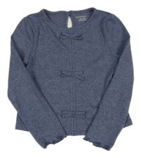 Modré melírované úpletové crop triko s mašlemi Primark