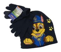 Nové -2set - Tmavomodrá čepice + rukavice - Tlapková patrola Nickelodeon