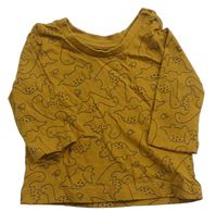 Okrové triko s dinosaury Matalan