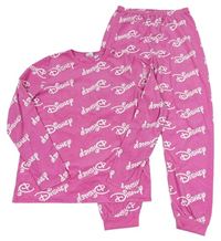 Růžové plyšové pyžamo s logy Primark