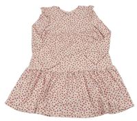 Růžové květované šaty s volány zn. Primark