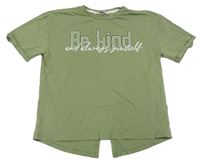 Khaki crop tričko s nápisem George